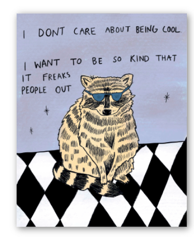 kind raccoon sticker